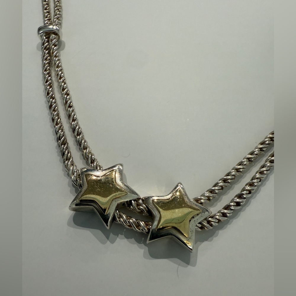 LOT 2278 Tiffany & Co. OLD collectible double rope necklace moving stars - Picture 4 of 9